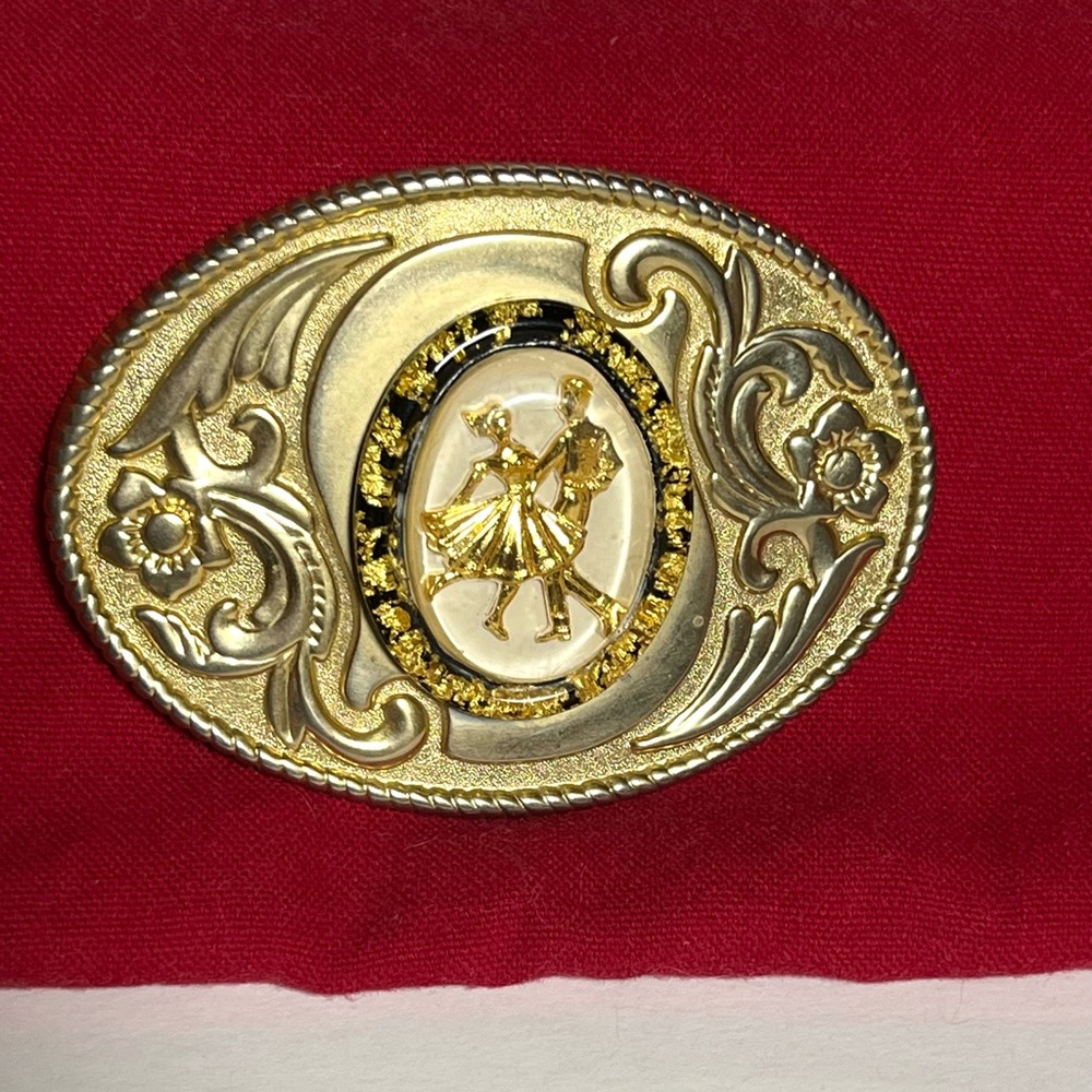 Gold and Black Western Belt Buckle
